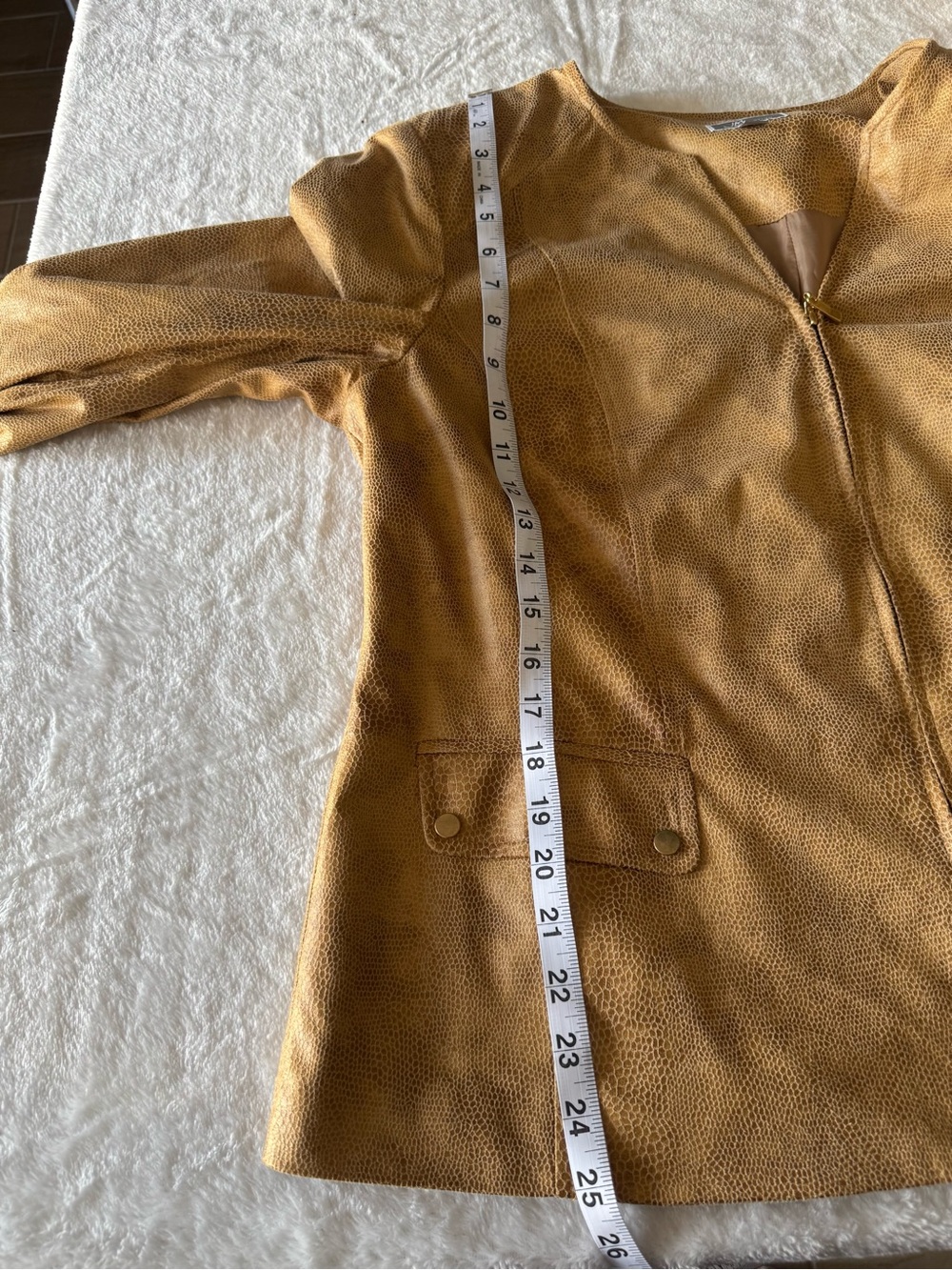 JM Collection Tan Suede Zip-Front Jacket - Picture 5 of 7